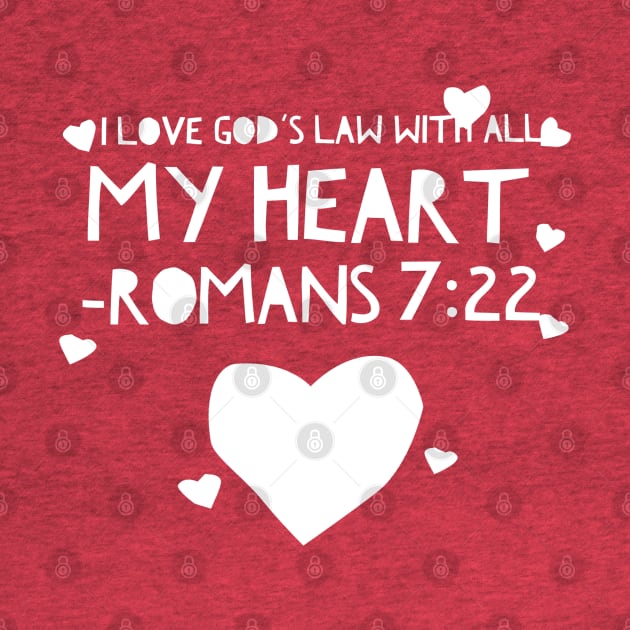 Romans 7:22 Bible Verse With Hearts by JakeRhodes